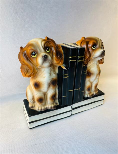 Home And Living Bookends Vintage Dog Bookend Ceramic Puppy Set Book End