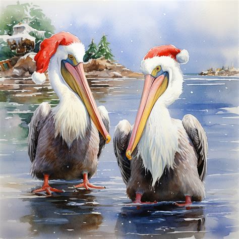 Christmas Pelican Art Free Stock Photo - Public Domain Pictures