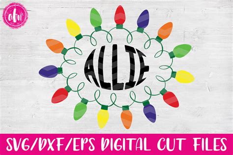 Download Christmas Lights Frame - SVG, DXF, EPS Cut File By AFW ...