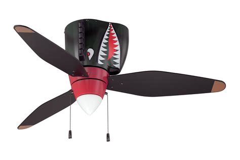 Airplane Ceiling Fan With Light Wood Or Laminate