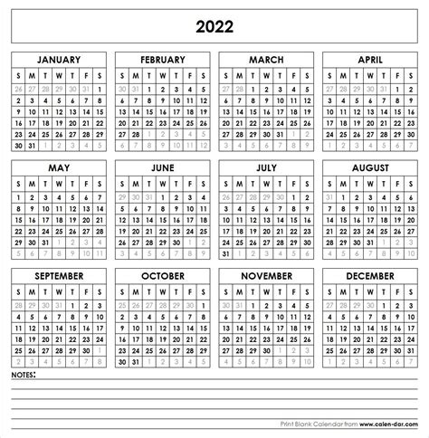 2019 2022 Year Calendar Printable