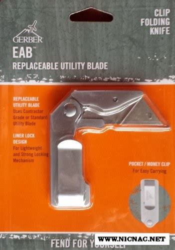 Gerber Eab Folding Knife Replaceable Utility Blade With Clip
