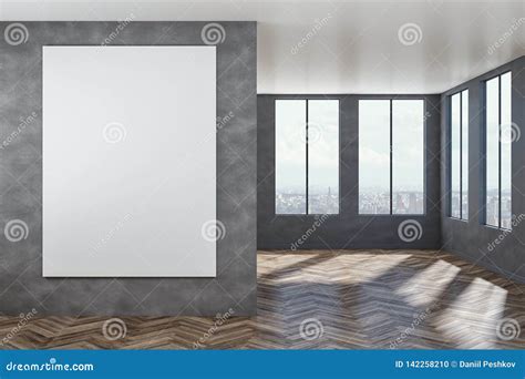 Modern Interior With Empty Poster Stock Illustration Illustration Of