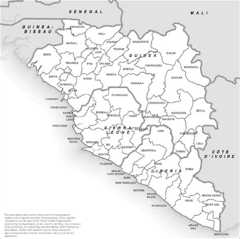 Figure S2 Map Of Districts For Guinea Liberia And Sierra Leone