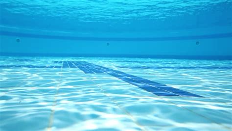 Underwater View Of Bottom Of Pure Outdoor Pool With Tiles Stock Footage