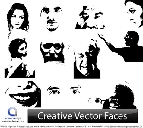 Creative Vector Face Illustrations Vectors Graphic Art Designs In