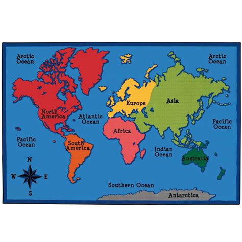 Kid Value Classroom Rug™ World Map Beckers