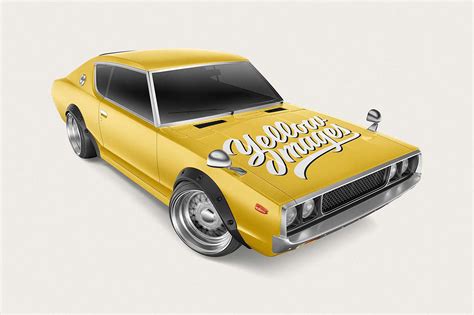 Download Free Retro Sport Car Mockup (PSD) - MockupBase
