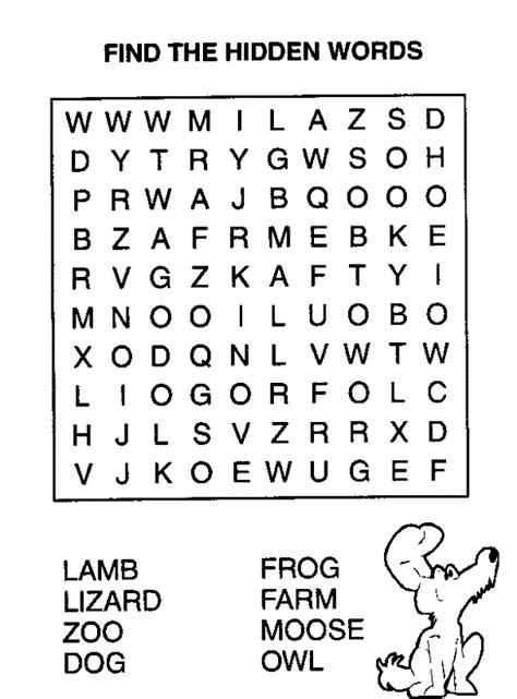 Word Search Free Printable Easy