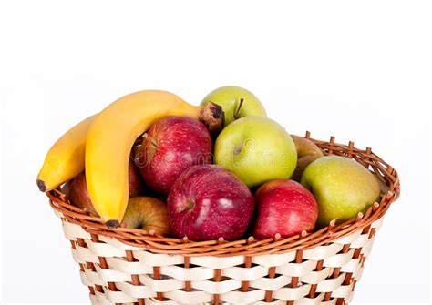Basket With Apples And Bananas Stock Photo Image 19314080