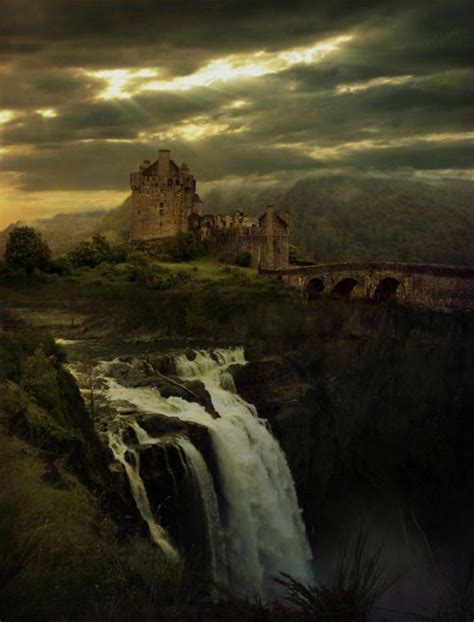 Castle And Waterfall Scotland Castles Castle Scottish Castles