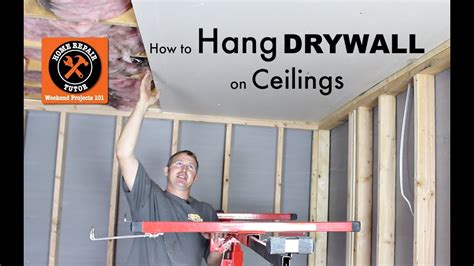 How to Hang Drywall Ceilings -- by Home Repair Tutor - YouTube