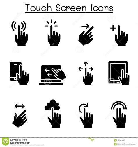 Touch Screen Icon Set Stock Vector Illustration Of Hold 120113465