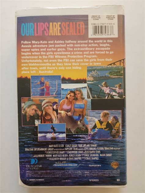 Our Lips Are Sealed Clamshell Vhs 2000 Mary Kate And Ashley Olsen