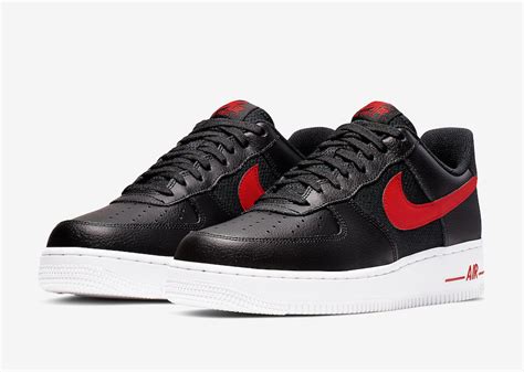 Nike Air Force 1 Low Black University Red Cd1516 001 Release Date Sbd