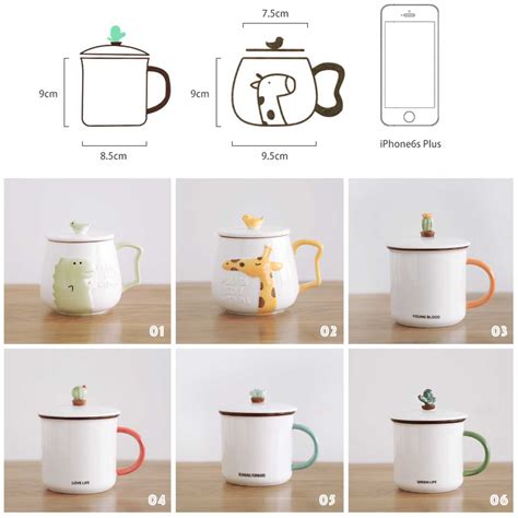 Girly Cute Cartoon Coffee Mug Creative Ceramic Drink Cup