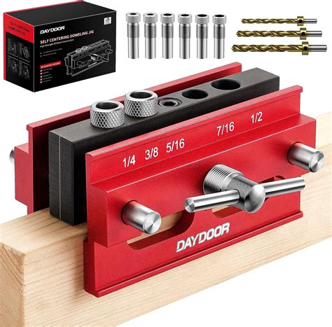 Daydoor Self Centering Doweling Jig Adjustable Width Dowel Jig For