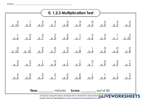 0123 Multiplication Quiz Worksheet Live Worksheets