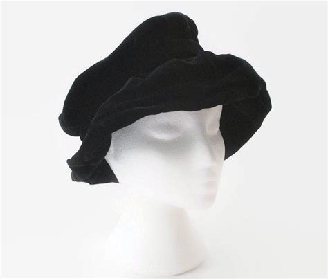 Vintage Black Velvet Hat1960 S Slouchy Styled Hat By Etsy Hat