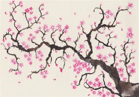 Cherry Blossom Tree Drawing Step By Step At