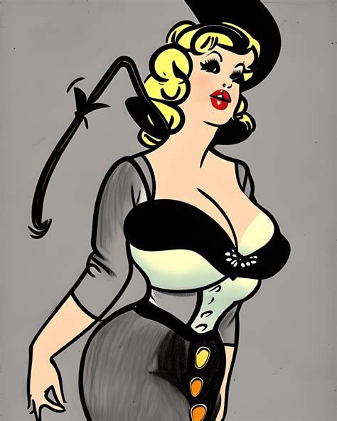 Retro Pin Up Style Curvy Witch Drawing · Creative Fabrica