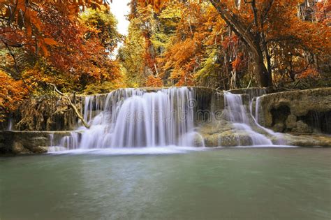 Autumn Waterfall Stock Image Image Of Forest Tropical 34900403