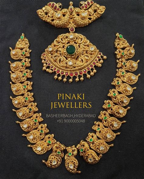 Traditional Gold Mango Necklace South India Jewels