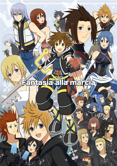 Safebooru Aqua Kingdom Hearts Axel Kingdom Hearts Bad Id Bad Pixiv Id Black Coat Kingdom