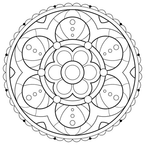 Here are some easy mandala coloring pages for kids, or even for adults who would like to begin to color this simple designs before working on more difficult. Mandala Coloring Page (M128) | Color a Mandala