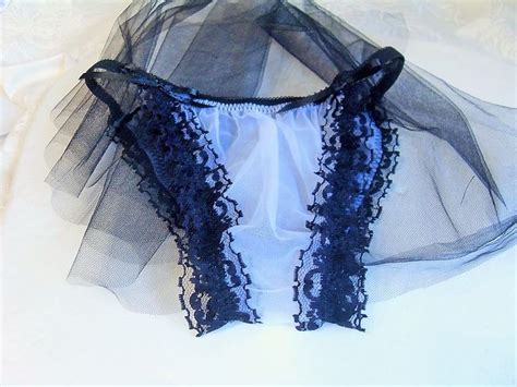 Something Blue Gothic Wedding Garter Lace Sheer Panties