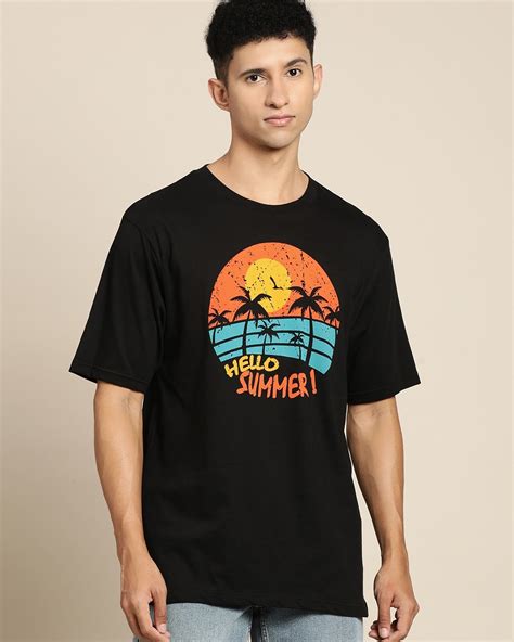 Buy Mens Black Graphic Printed Oversized T Shirt Online At Bewakoof