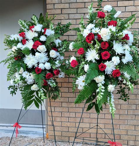 Red White Funeral Flowers Red And White Rose Casket Spray Red And
