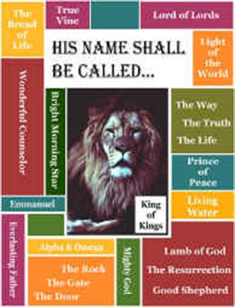 This page introduces a list of proper names from the bible. Names of God Bible Lessons for Children, His Name Shall Be ...