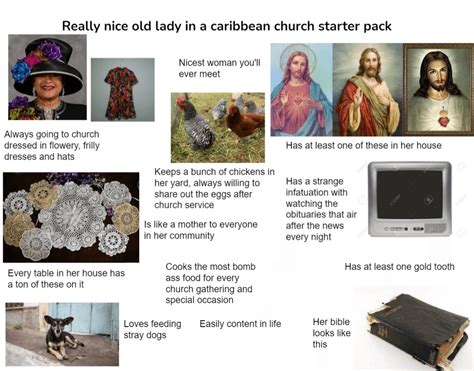 Really Nice Old Lady In A Caribbean Church Starter Pack Starterpacks