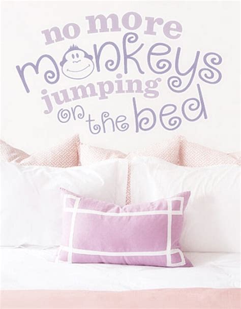 No More Monkeys Jumping On The Bed Vinyl Wall Decal Nursery Etsy