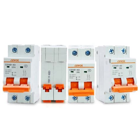 Buy 2p Dc 1000v 10a 16a 25a 32a 40a 50a 63a Solar Mini Circuit Breakers