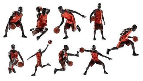 Professional Basketball Player In Sportswear With Moving Ball Action