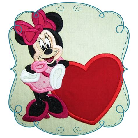 Minnie Mouse Applique Minnie Mouse Valentines Valentine Embroidery