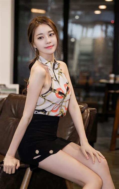 korean model asian model cute beauty asian girl asian beauty leather skirt mini dress