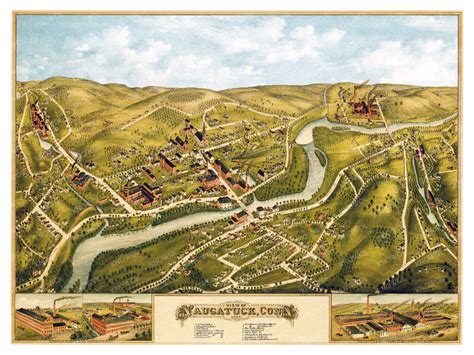 Beautifully restored map of Naugatuck, Connecticut from 1877 - KNOWOL