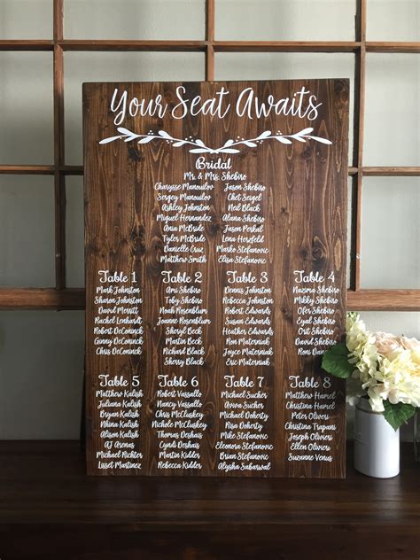 Rustic Wedding Seating Plan Wood Sign Your Seat Awaits