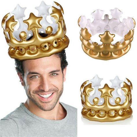 Inflatable Crown Birthday Party Hat King Queen Prince Princess Child