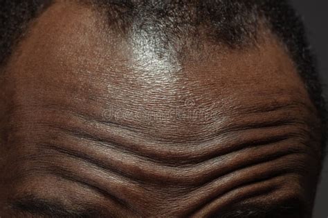 Texture Of Human Skin Close Up Of African American Male Body Stock