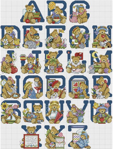 Dozens of cute baby cross stitch designs to choose from for afghans, quilts and other applications. Cross stitch Teddy Bears Alphabet Sampler by Joan Elliot ...
