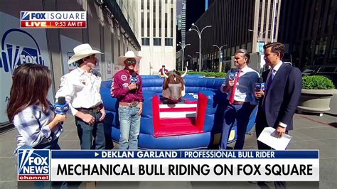 Mechanical bull riding lesson on FOX Square | Fox News Video