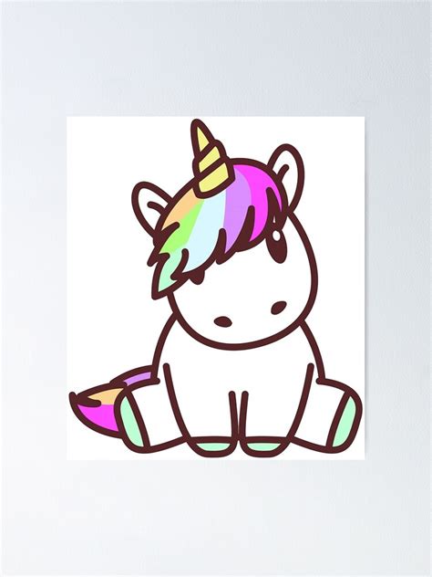Cute Kawaii Unicorn Poster For Sale By Ez2love Redbubble
