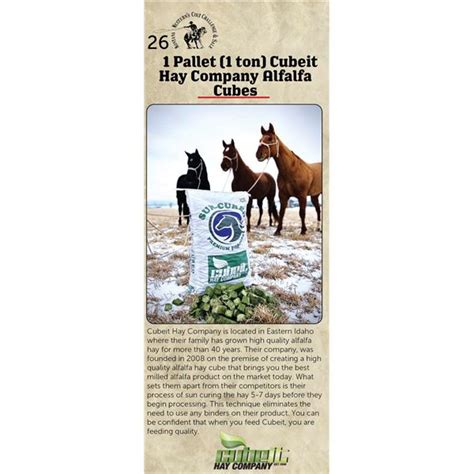 1 Pallet 1 Ton Cubeit Hay Company Alfalfa Cubes Northern Livestock