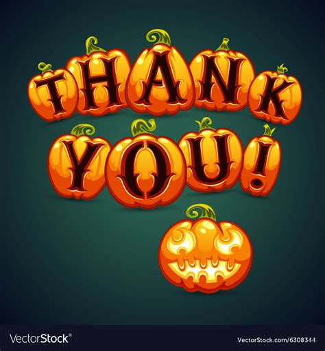Halloween Pumpkin Says Thank You Royalty Free Vector Image