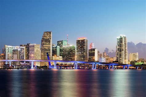 Downtown Miami Skyline At Dusk Photograph By Raimund Koch Pixels