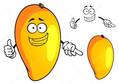 Colorear mangos con hojas (frutas), dibujo para colorear gratis. Personaje de dibujos animados amarillos mango fruta ...